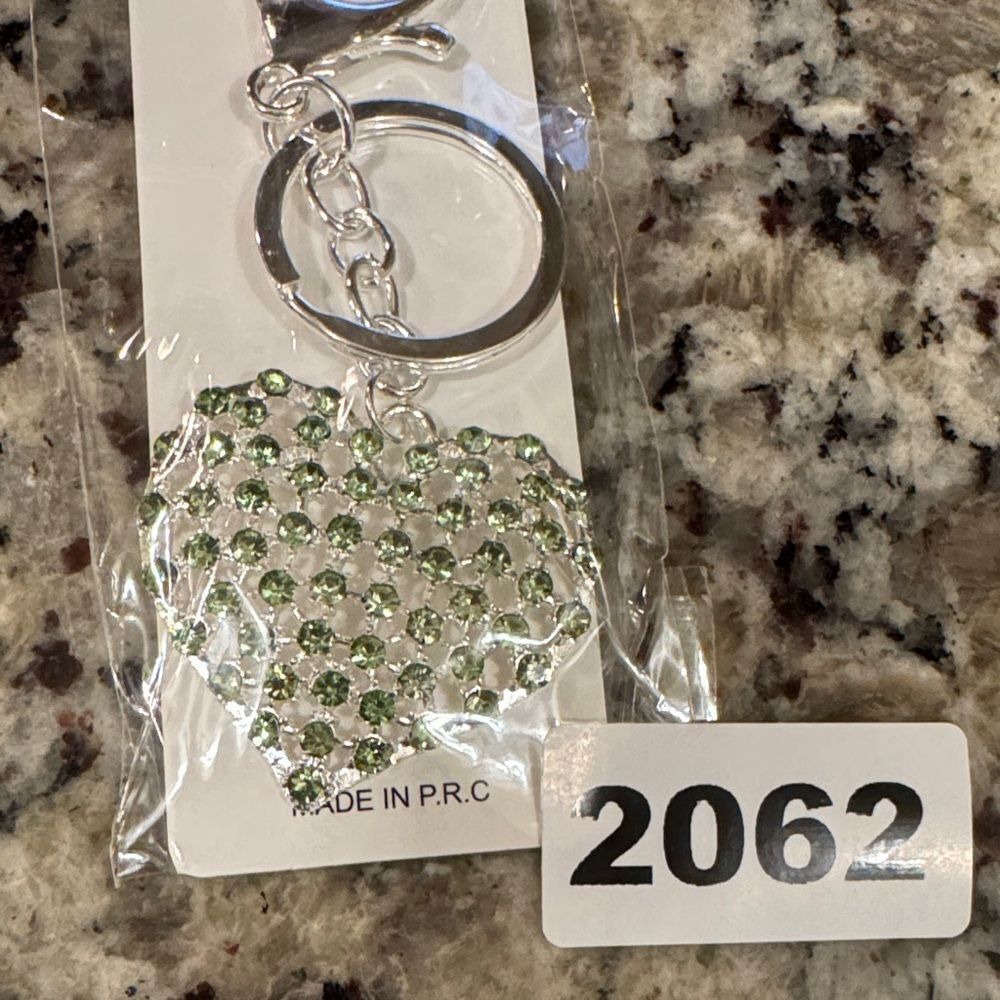 2062 Silver Tone Heart Key Ring & Bag Charm